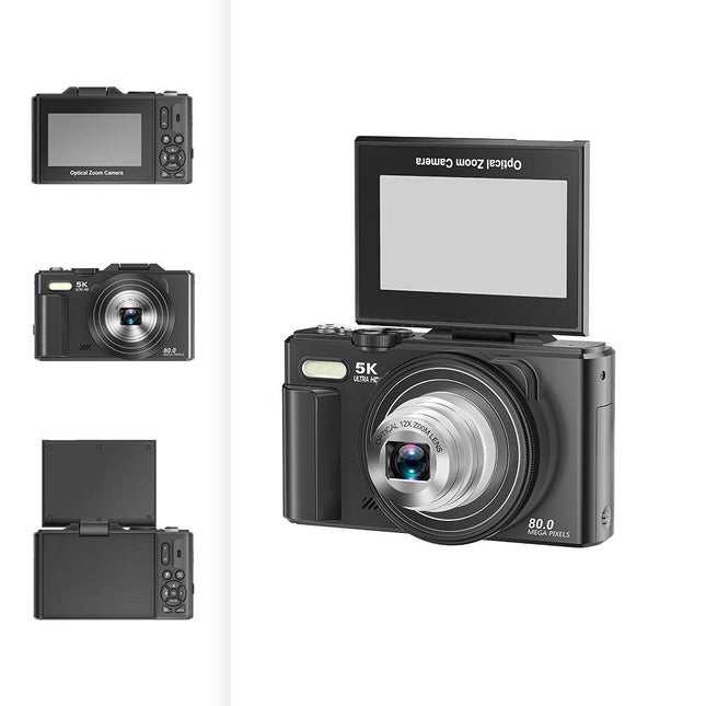 5K Digital Camera with 80MP HD Resolution, 12X Optical Zoom, Autofocus and WiFi