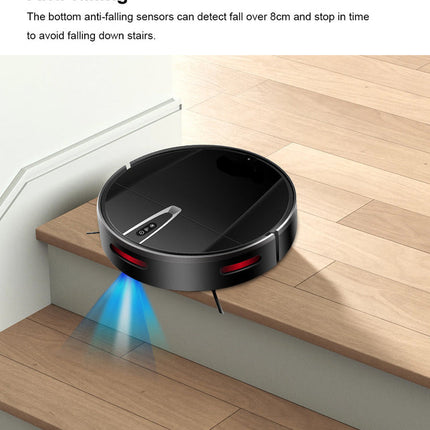 Cordless Smart Robot Vacuum Cleaner with App Control, Double Brushes, Wet & Dry Cleaning, 0.6L Dust Tank – Black