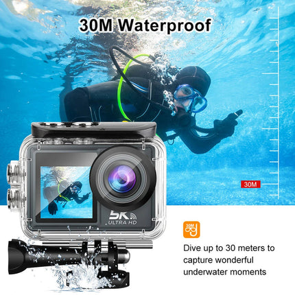 5K Ultra HD Dual Screen Action Camera with WiFi & Remote Control