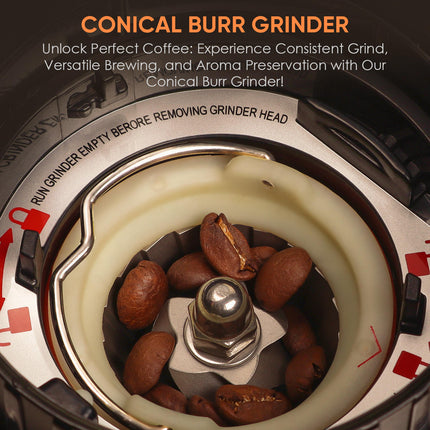 Electric Burr Coffee Grinder with 300g Bean Hopper, 150W Precision Coffee Bean Grinder
