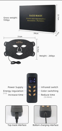 Skin LED Relaxation Mask for Face Neck 480 Lights Anti Aging Rejuvenation