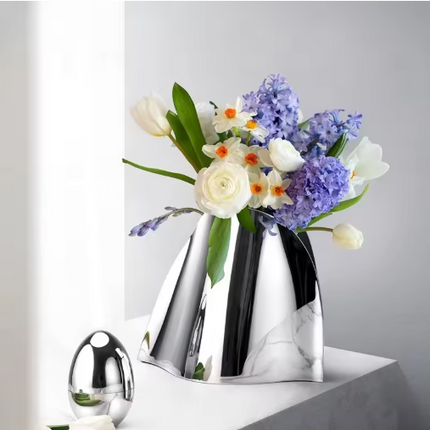 Stainless Steel Ice Bucket and Vase with Mirror Finish for Dining and Entertaining