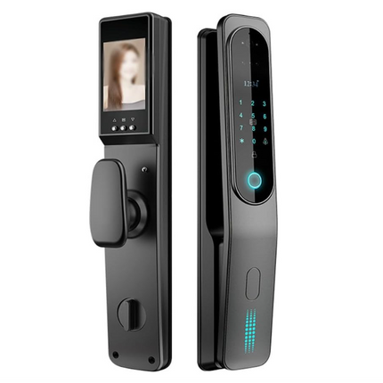 6-in-1 Smart Door Lock with Fingerprint, 3D Face, App, Password, Card & Key