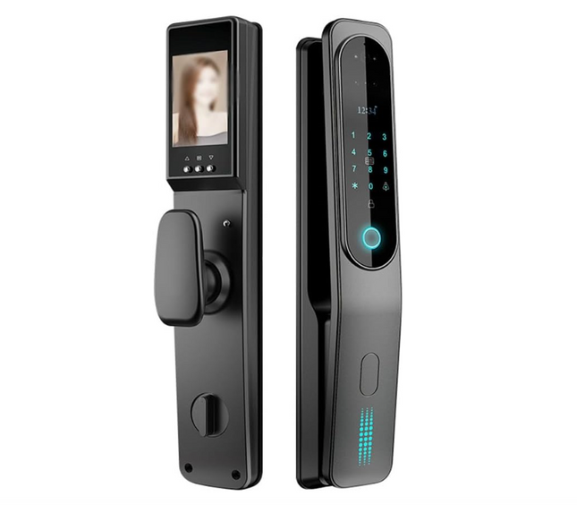 6-in-1 Smart Door Lock with Fingerprint, 3D Face, App, Password, Card & Key