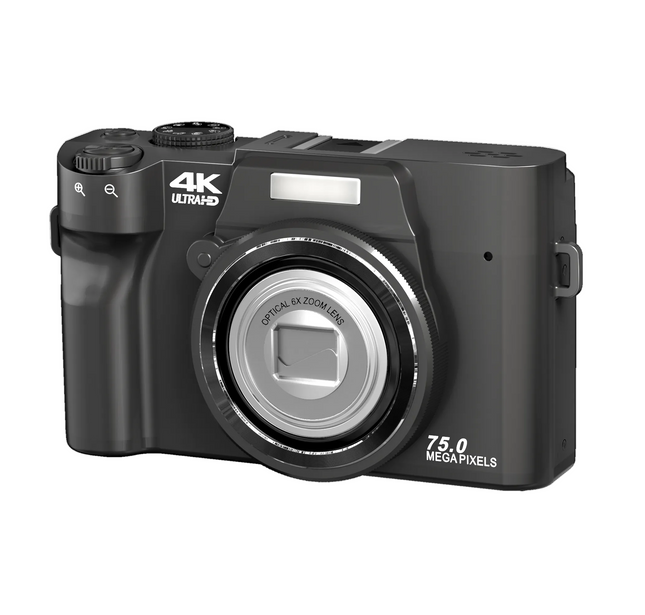 4K Digital Camera with 75MP Photos, 12x Optical Zoom, WiFi & 3.0" HD Display
