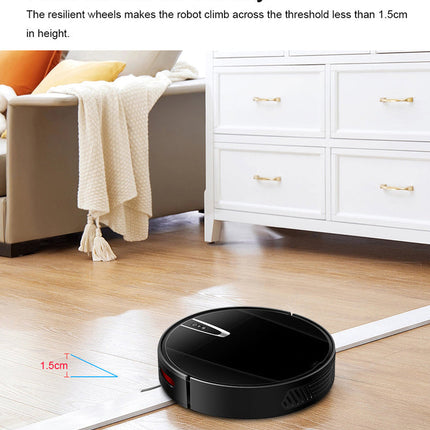 Cordless Smart Robot Vacuum Cleaner with App Control, Double Brushes, Wet & Dry Cleaning, 0.6L Dust Tank – Black