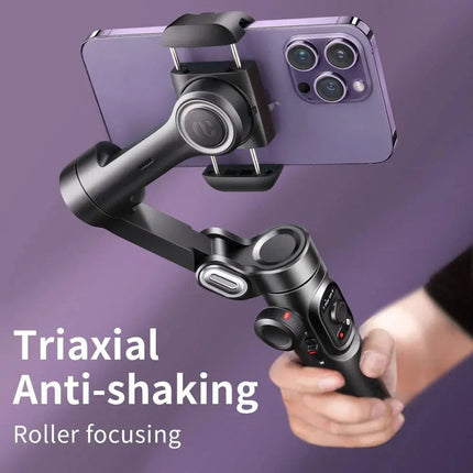 AI-Powered 3-Axis Phone Stabilizer with Auto Face Follow & Wireless Remote Control