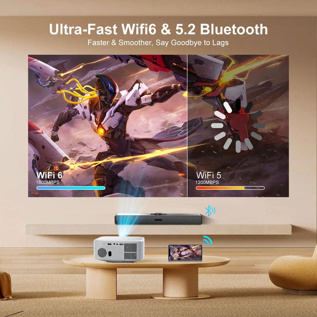 Portable Smart Cinema Projector with Android 11, Electric Focus & 1080P HD Clarity