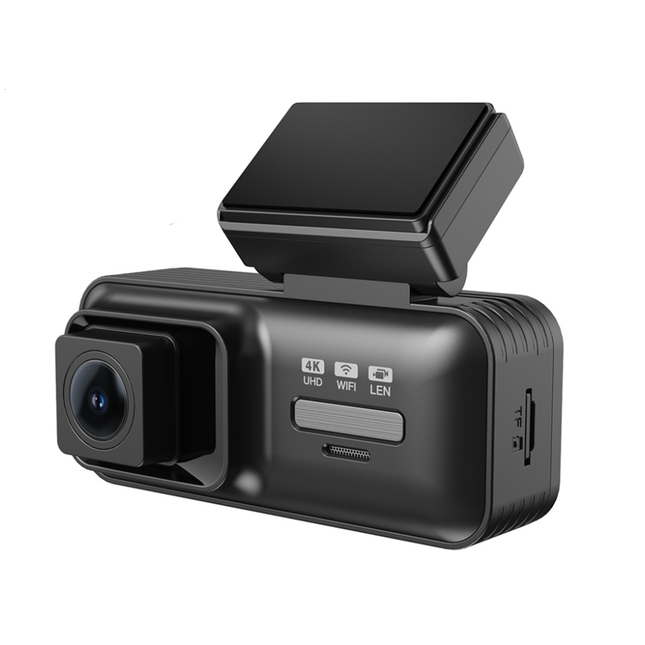 Dual Lens 4K Dash Camera with 1080P Rear Camera, WiFi App Control and Time-Lapse Recording