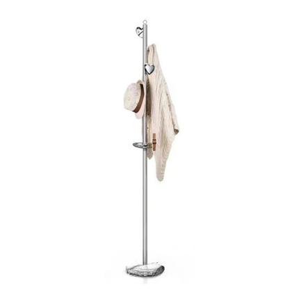 Modern 304 Stainless Steel Freestanding Coat Rack with Weighted Base for Indoor Use