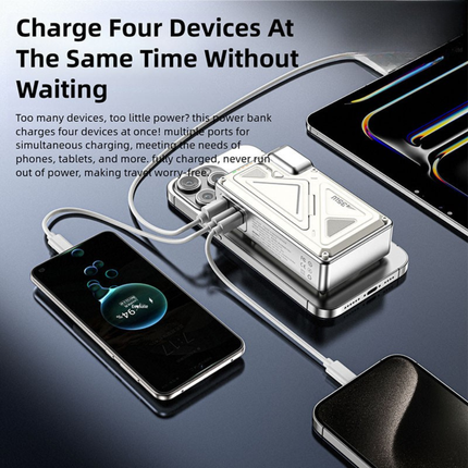 Portable 20000mAh Rechargeable Power Bank with Integrated AC Charger