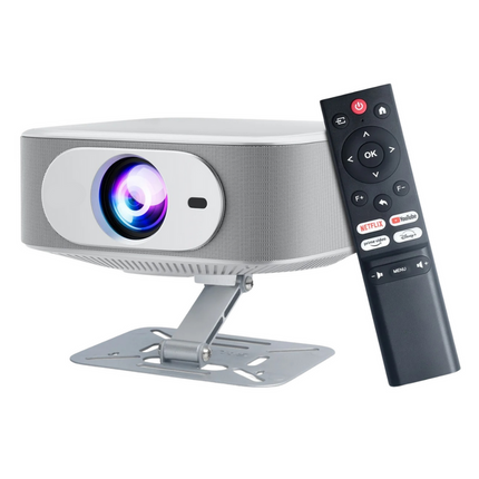 Compact Full HD 1080P Smart Projector with Auto Keystone, Wireless Streaming & Bluetooth Connectivity