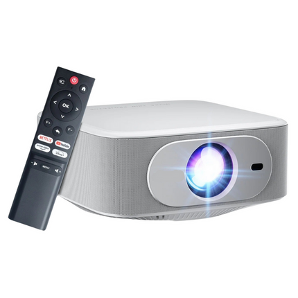 Compact Full HD 1080P Smart Projector with Auto Keystone, Wireless Streaming & Bluetooth Connectivity