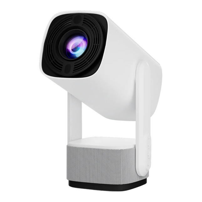 Compact 720p HD Mini Projector with 160 ANSI Lumens, Wireless Streaming, Auto Keystone, and Android 11