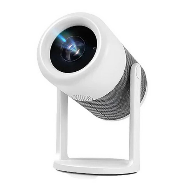Portable Android 11 Projector HD with Auto Keystone, Bluetooth & Wireless Connectivity – White