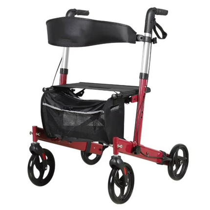 Portable Folding Rollator Walker with Seat & Wheels – Lightweight Aluminum Mobility Aid for Adults