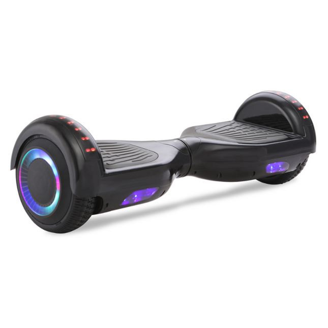 Portable 6.5" Electric Hoverboard with Dual-System Control, LED Lights & Bluetooth Speakers