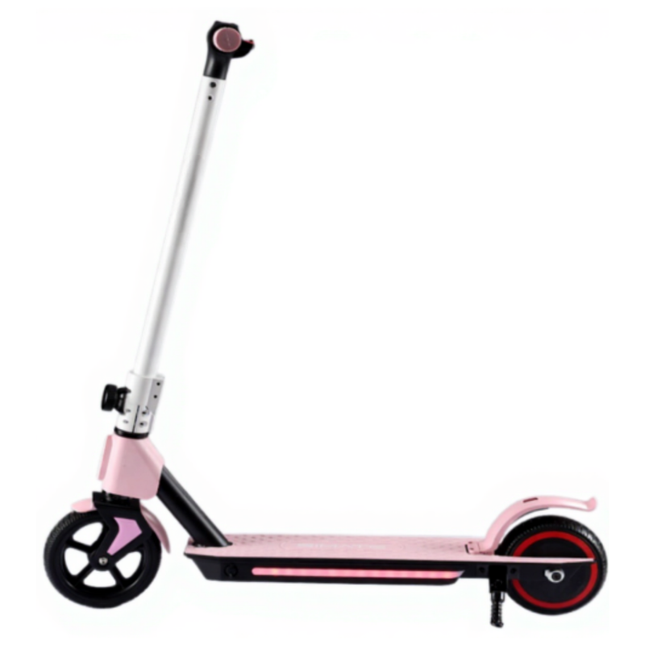 Portable Foldable Electric Scooter with 130W Motor, LED Display & 6.5" Solid Tyres