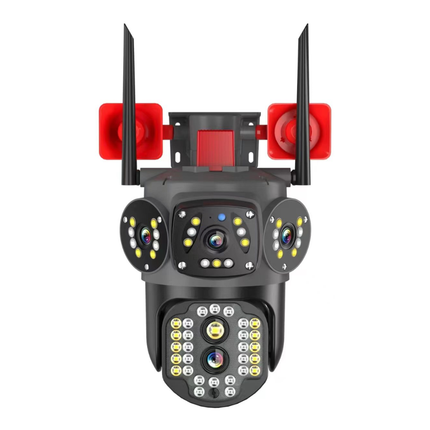 Outdoor 4MP Dual Lens CCTV Camera IR Color Night Vision 4G SIM Cloud Storage