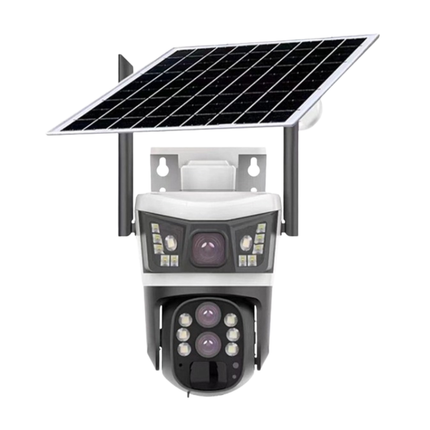 Wireless Solar PTZ Security Camera with Triple Lens, Long-Range Zoom & 4G/WiFi Support