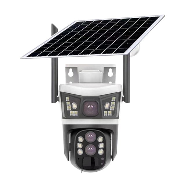 Wireless Solar PTZ Security Camera with Triple Lens, Long-Range Zoom & 4G/WiFi Support