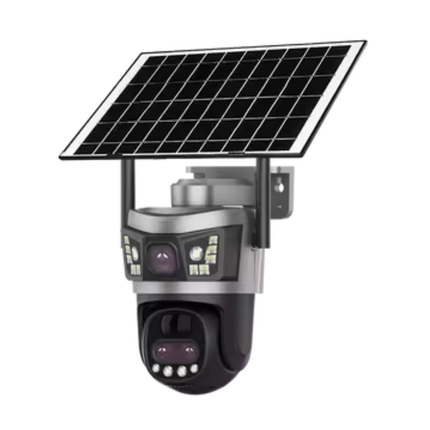 Wireless Solar PTZ Surveillance Camera with 4G SIM Support, Triple View System & 10X Digital Zoom