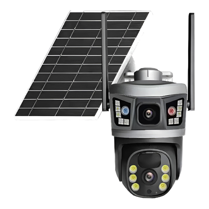 Solar Powered Outdoor Smart Surveillance Camera with Full View Coverage & Night Monitoring