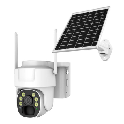 Solar Powered Wireless PTZ Outdoor Camera with Smart Motion Alerts, Color Night View & Two-Way Talk