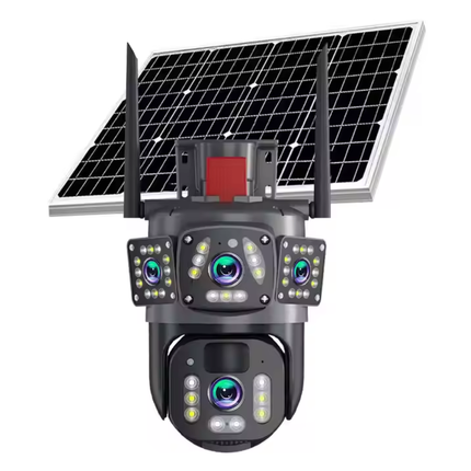 Smart Solar Outdoor PTZ Security Camera with Dual View, 4MP HD & Wireless Connectivity
