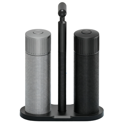 Heavy Duty Salt and Pepper Mill Set with Aluminum Body Metal Base and Cleaning Brush