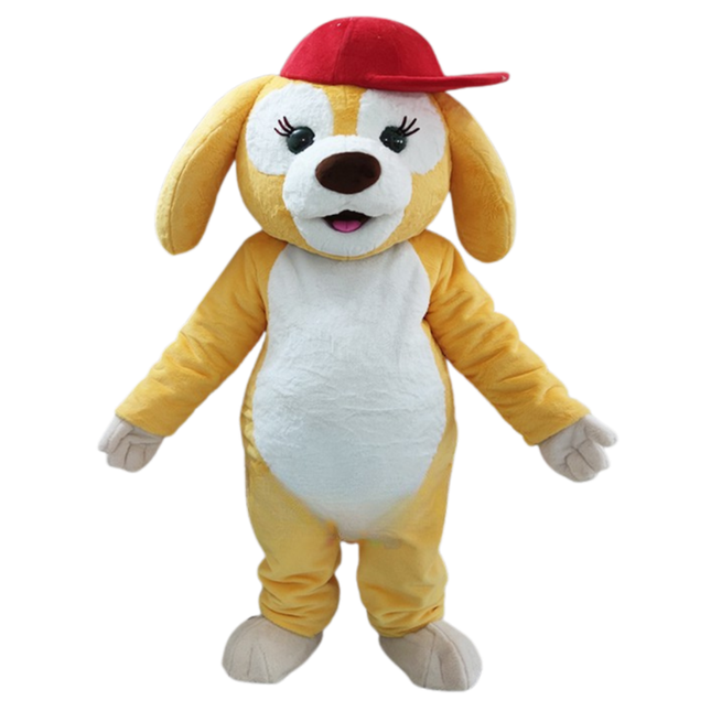 Adult Yellow Dog Mascot Costume Plush Full-Body Character Suit for Events, Festivals & Promotions