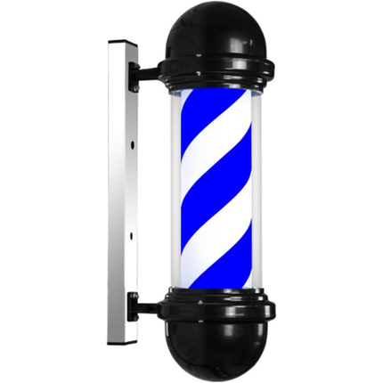 Rotating LED Barber Pole Light Wall Mount Salon Open Sign Waterproof Outdoor Display Lamp