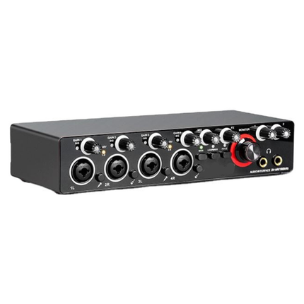 USB Audio Interface 4-Channel with 48V Phantom Power, 192kHz/24-Bit Recording & USB Connectivity