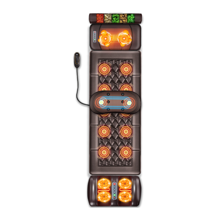 Portable Heated Vibration Massage Mat 50x170cm Full Body Relaxation with Timer Control