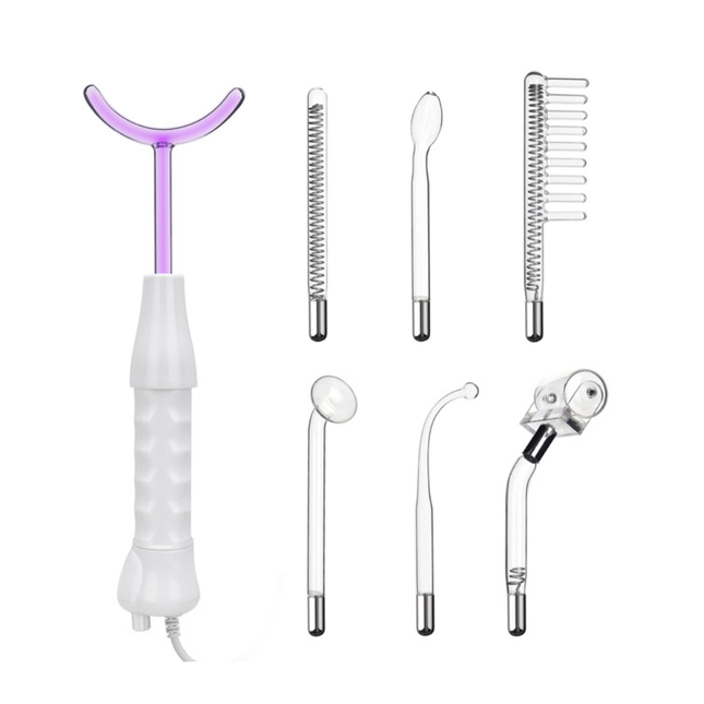7 in 1 High Frequency Facial Wand with Adjustable Intensity and Purple Light