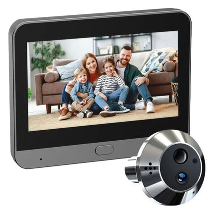 Smart WiFi Peephole Camera with 4.3” Screen, Motion Alerts & High-Capacity Battery