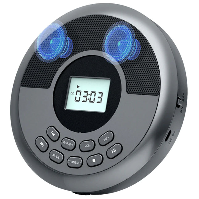 Rechargeable Bluetooth CD Music Player with USB MP3 Support & Built-in Speakers