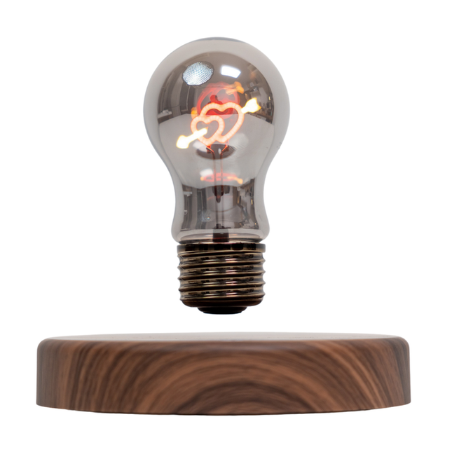 Floating Magnetic Heart Arrow LED Lamp – Modern Warm White Ambient Table Light