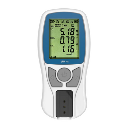 Portable Blood Lipid Meter Kit with Lancing Device and Travel Case – Measures TC, HDL, LDL