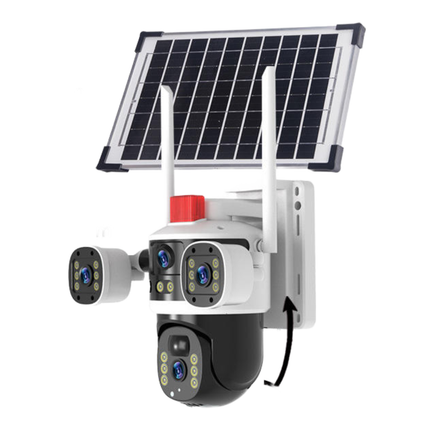 6MP Dual-Lens Wireless Solar Security Camera with 350° Pan, 90° Tilt and Two-Way Audio