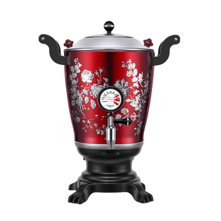304 Stainless Steel Electric Samovar Tea Kettle with Thermometer and Faucet