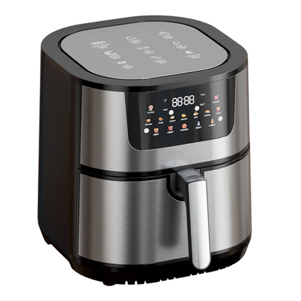 Stainless Steel Air Fryer 15L, 1500W Electric Hot Oven with Non-Stick Basket & Adjustable 80-200°C Temp