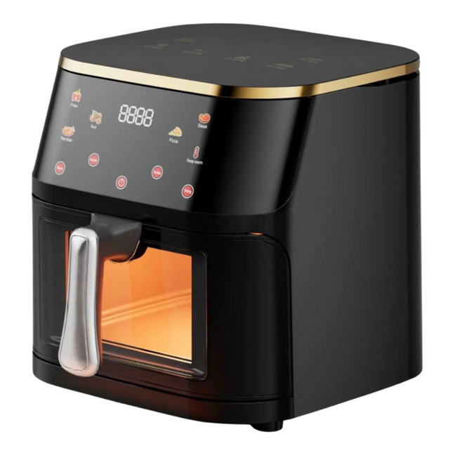 Large 10L Digital Air Fryer Oven with Touchscreen & Viewing Window – Black