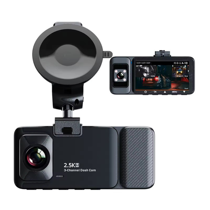 Triple Channel 4K Dash Camera with WiFi Connectivity and Loop Recording