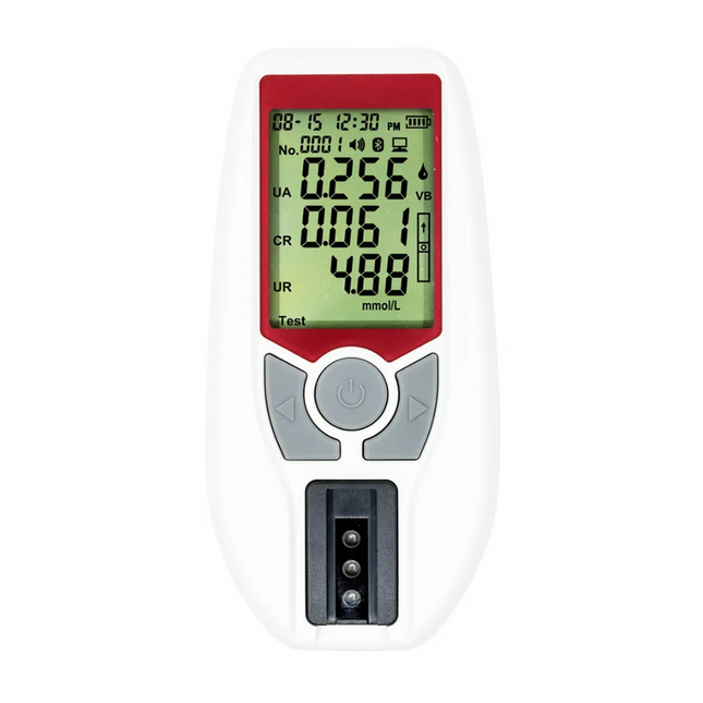 Handheld Kidney Function Monitor with Digital Display and Lancing Device – Portable UA & Creatinine Tester