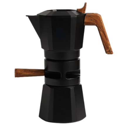 Premium 2-Cup Espresso Moka Brewer with Dual Pressure System and Cool-Touch Grip – Black