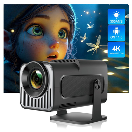 Android 11 HD 720P Smart Projector with 300 ANSI Lumens for Home Use