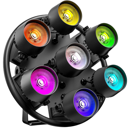 350W RGB COB LED Par Stage Light 7x50W DMX512 Control Sound Active Master Slave