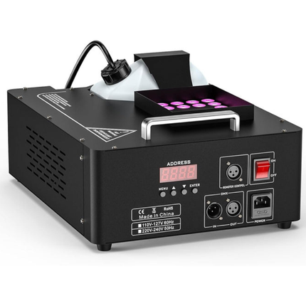 1500W High Output Fog Machine with 24 RGB LED Lights, DMX512 & Wireless Remote Control