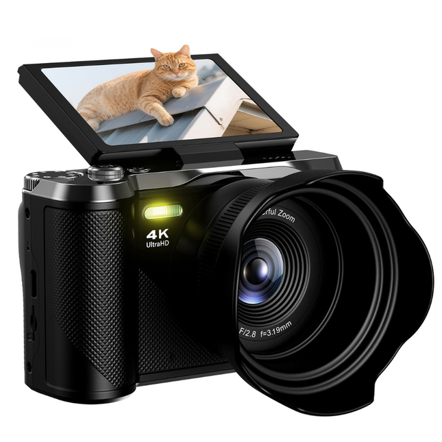 Compact 4K Video Camera with 3-Inch Screen & 32GB Memory – Handheld Digital Shooting Device